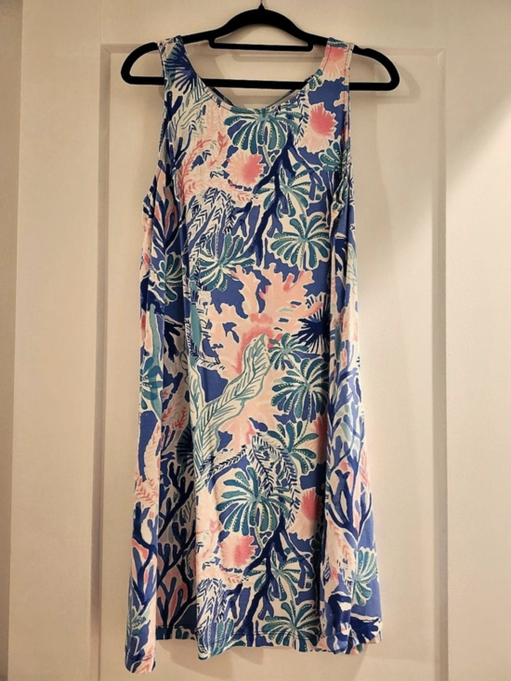 Lilly Pulitzer Kristen Swing Dress Floral Mini Blue & Pink Size Medium